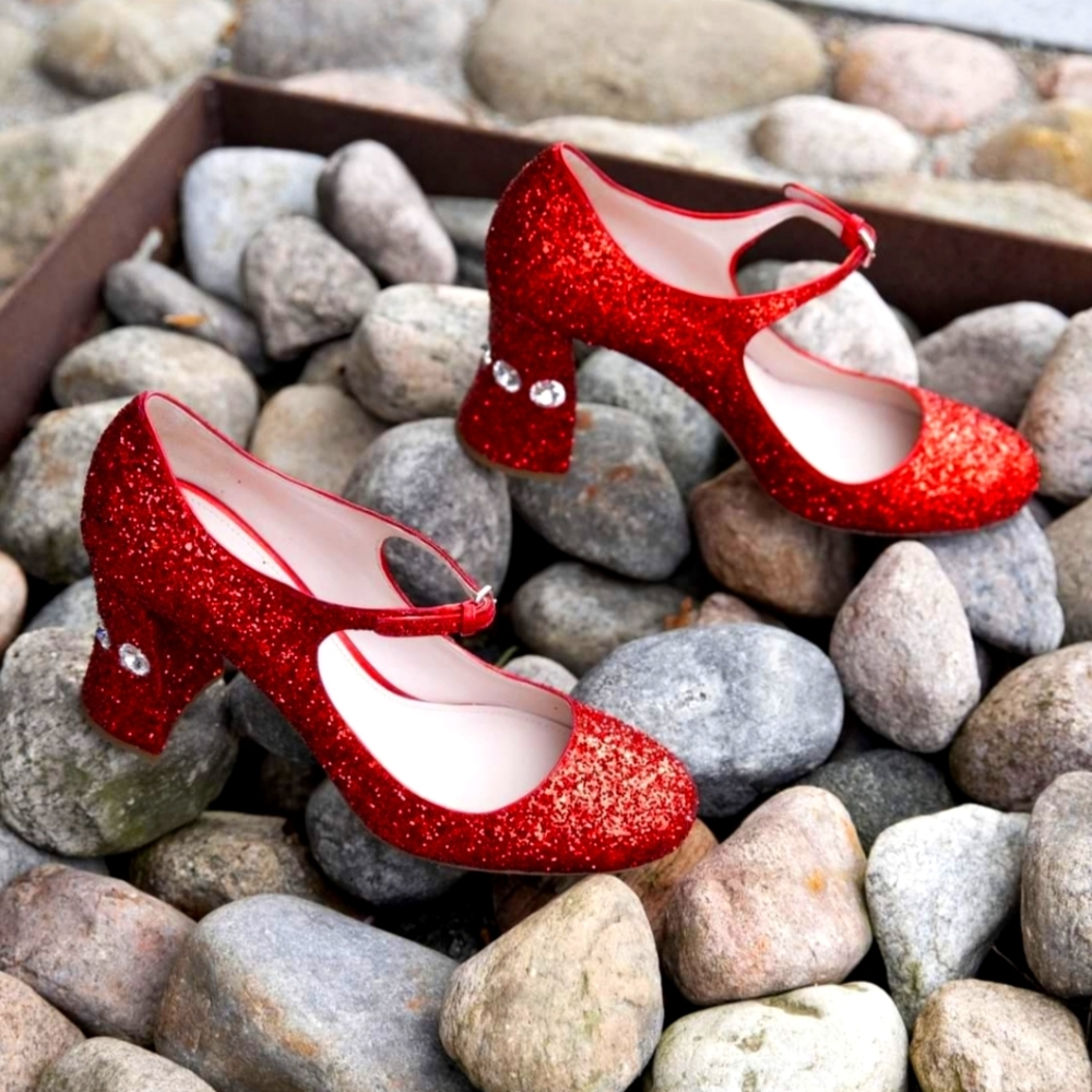 Like New Miu Miu Crystal Heeled Ruby Slippers - image 1